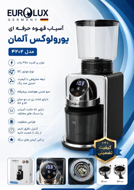 آسیاب قهوه حرفه ای یورولوکس مدل EU-CG4202CFD 56557